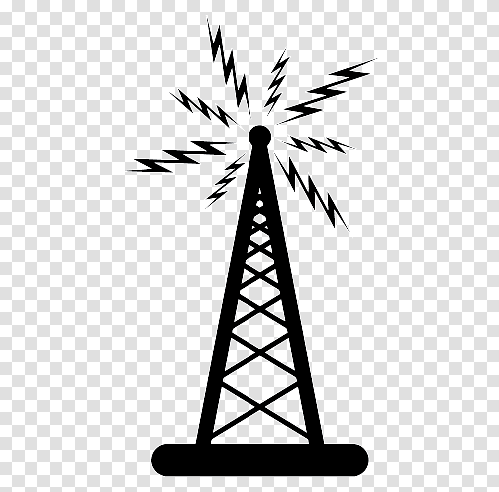 High Speed Internet In The Country Radio Tower Graphic, Cable, Electric Transmission Tower, Power Lines, Triangle Transparent Png