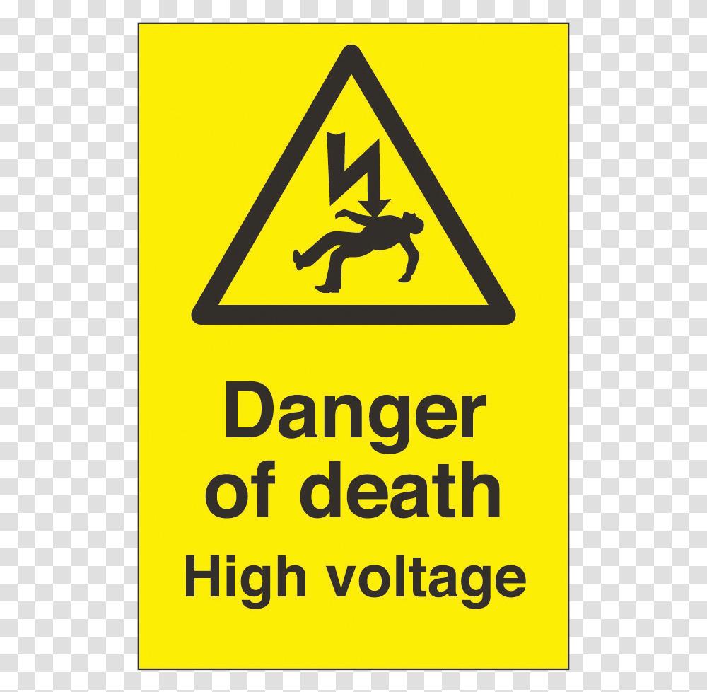 High Voltage Danger Of Death Sign, Poster, Advertisement, Road Sign Transparent Png