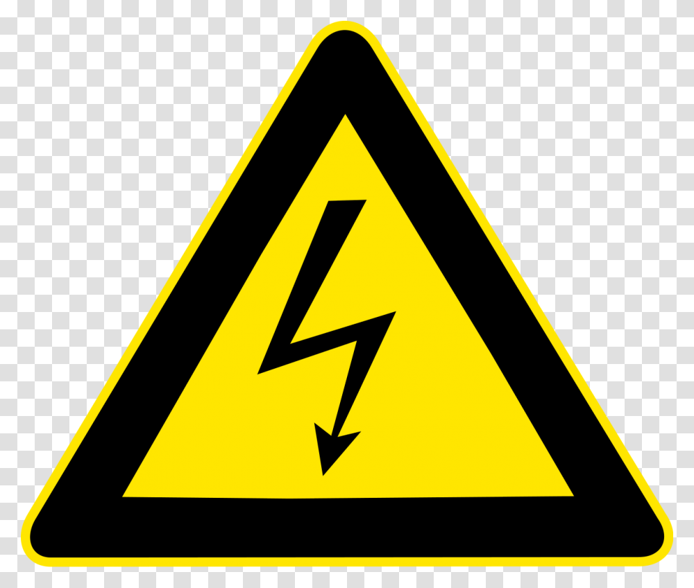 High Voltage, Triangle, Sign, Road Sign Transparent Png
