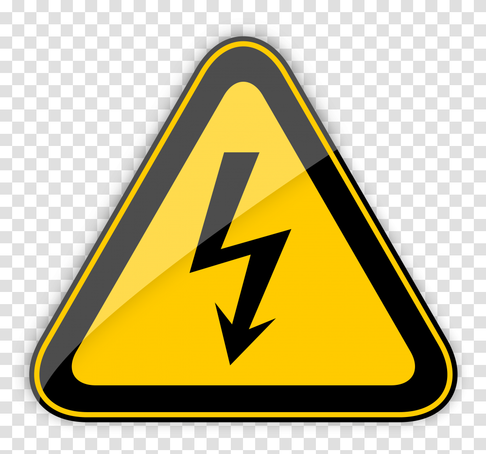 High Voltage Warning Sign Clipart, Triangle, Road Sign Transparent Png