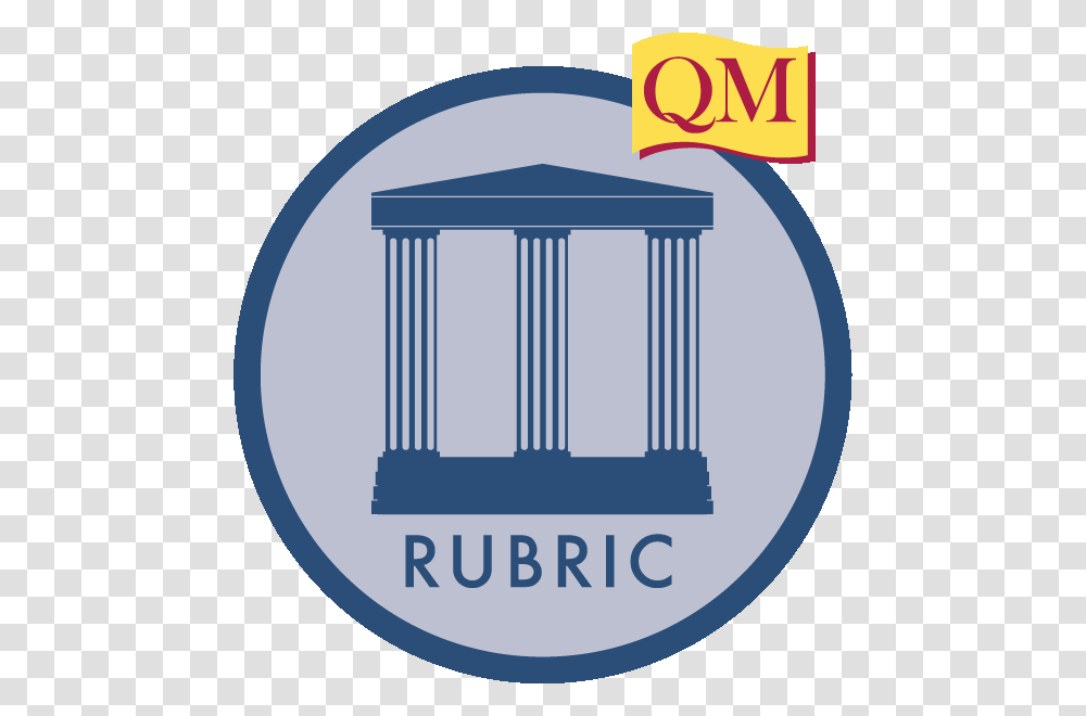 Higher Ed Appqmr Icon Blue Circle With Three Pillared Quality Matters, Logo, Word Transparent Png