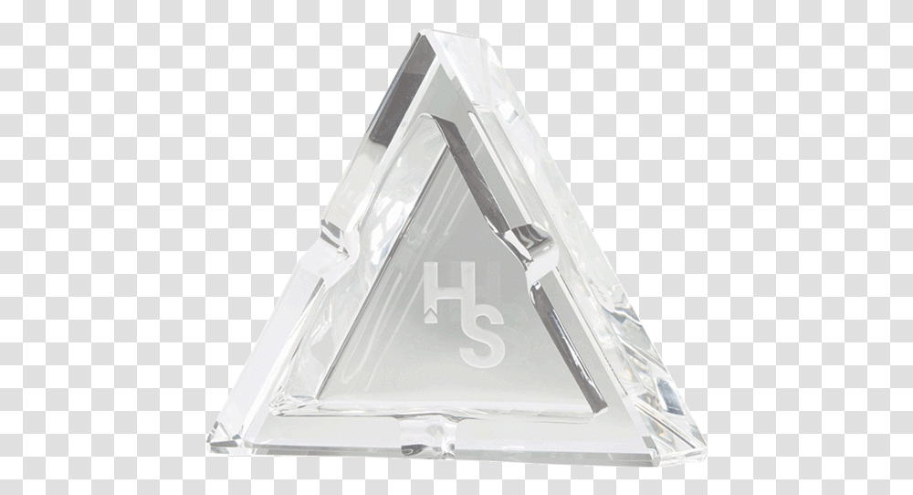Higher Standards Premium Crystal Ashtray, Triangle, Mineral Transparent Png