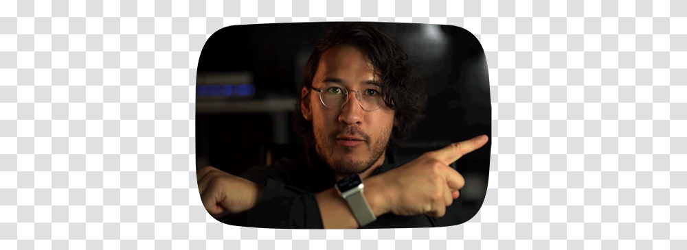 Highest Paid Youtube Stars 2018 Markiplier Jake Paul Watch Strap, Person, Face, Glasses, Finger Transparent Png
