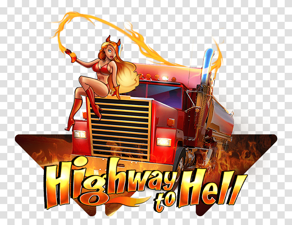 Highway To Hell Highway To Hell Wazdan, Truck, Vehicle, Transportation, Person Transparent Png