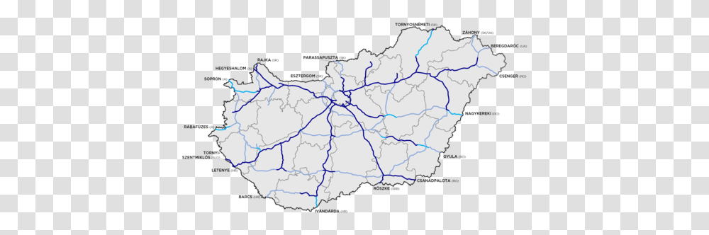 Highways In Hungary Wikipedia Hungary Map, Diagram, Plot, Atlas, Nature Transparent Png