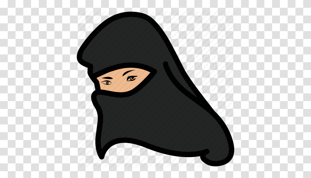 Hijab Muslim Veil Woman Icon, Ninja, Hood, Apparel Transparent Png