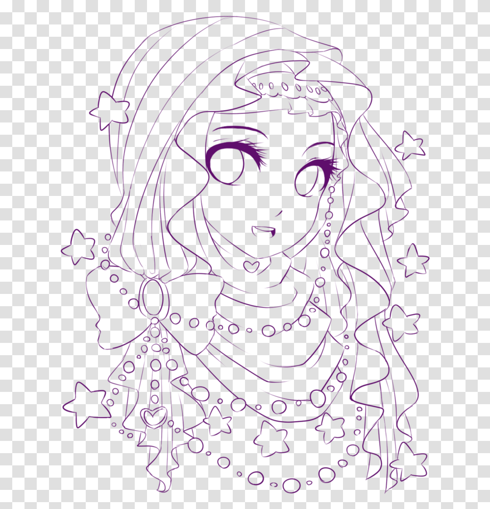 Hijjab Girl By Ibahibut Cute Anime Lineart, Floral Design, Pattern, Modern Art Transparent Png