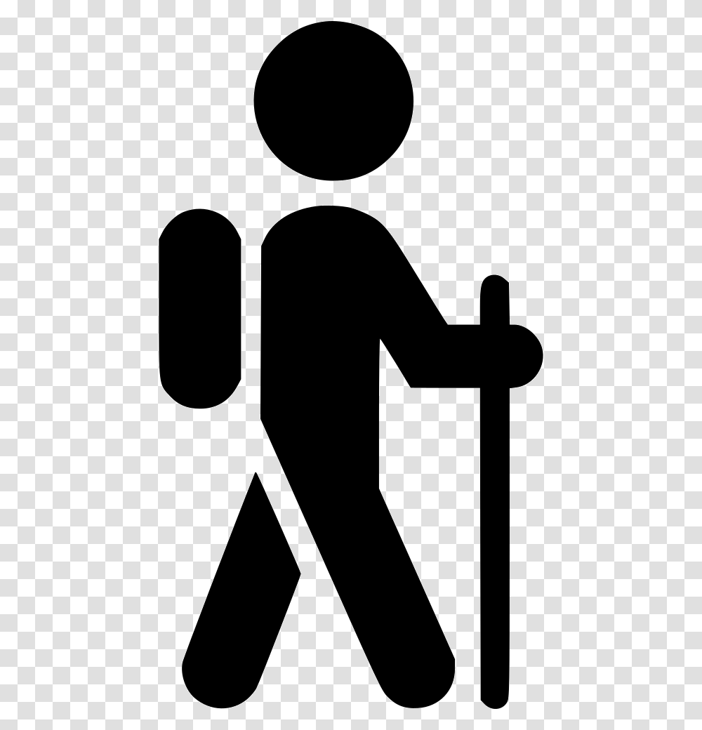 Hiker With Backpack Icon Free Download, Hammer, Tool, Silhouette Transparent Png