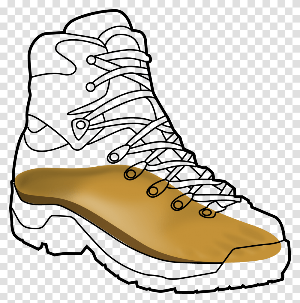 Hiking Boot Black Outline Work Boots, Apparel, Shoe, Footwear Transparent Png