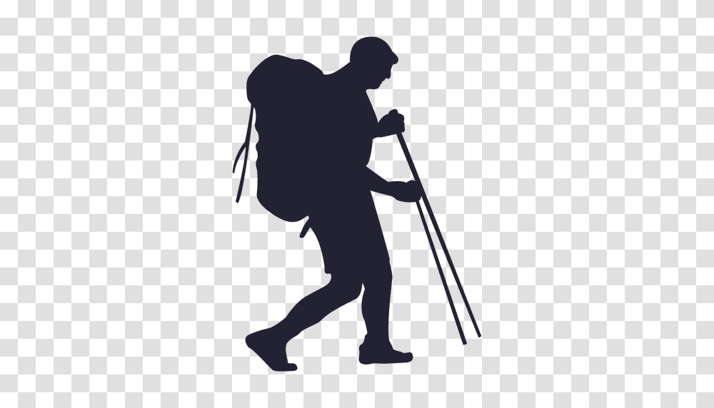 Hiking Mountaineering Clip Art, Silhouette, Person, Human, Bow Transparent Png