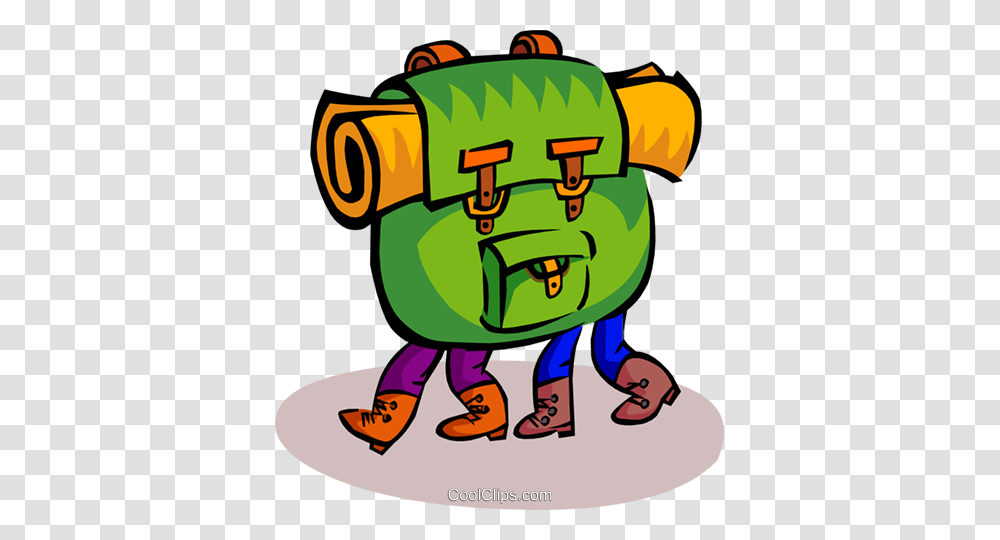 Hiking Royalty Free Vector Clip Art Illustration, Robot, Parade, Pac Man Transparent Png