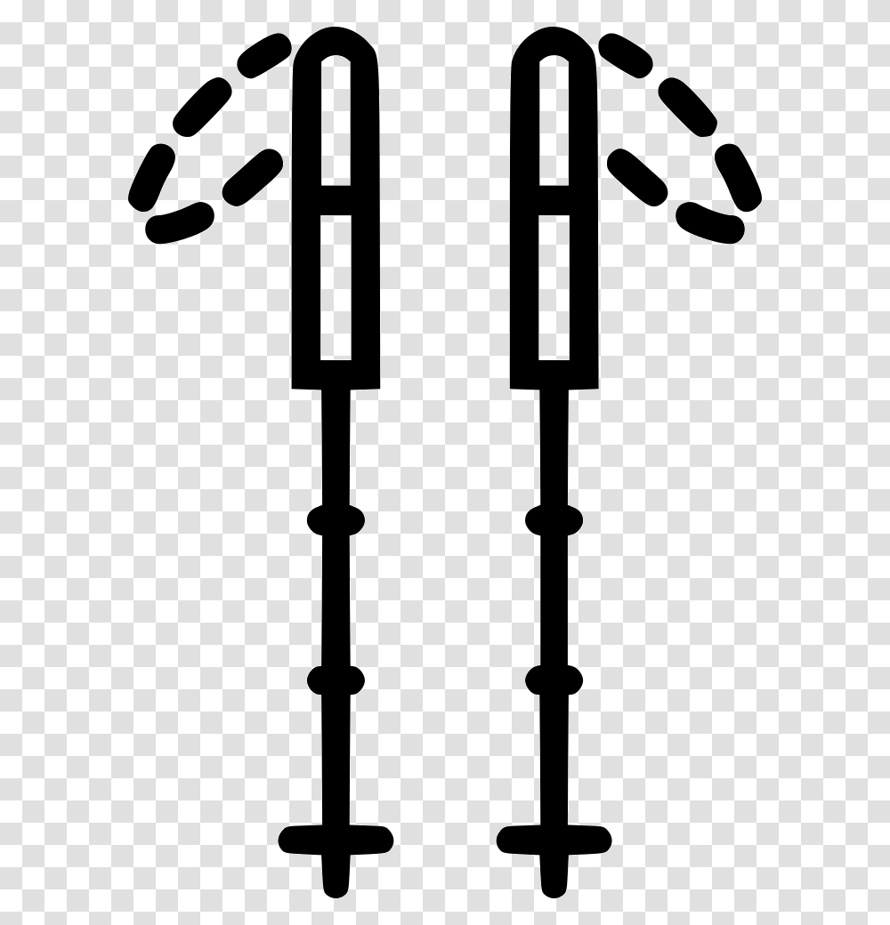 Hiking Sticks Hiking Poles Icon, Silhouette, Stencil Transparent Png