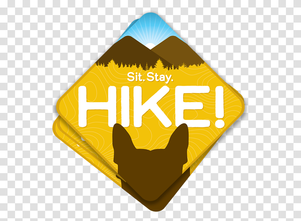 Hiking With Dogs Sticker By Mike Hosier Traffic Sign, Label, Triangle Transparent Png
