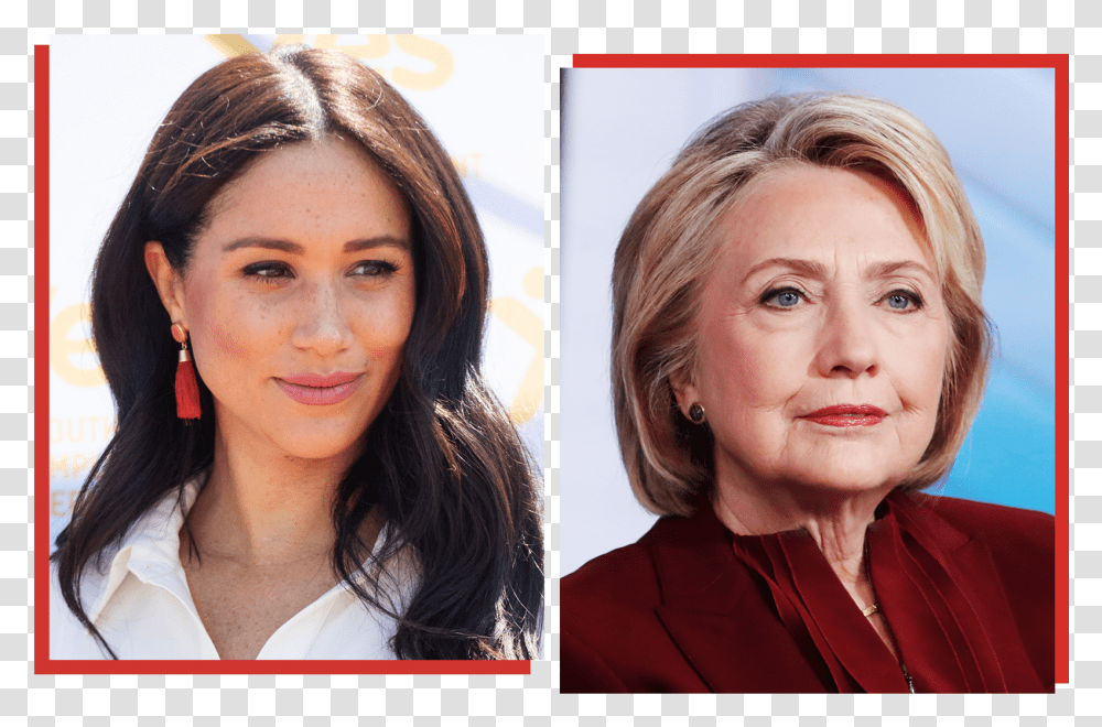Hillary Clinton And Meghan Markle Meghan Markle, Face, Person, Human, Collage Transparent Png