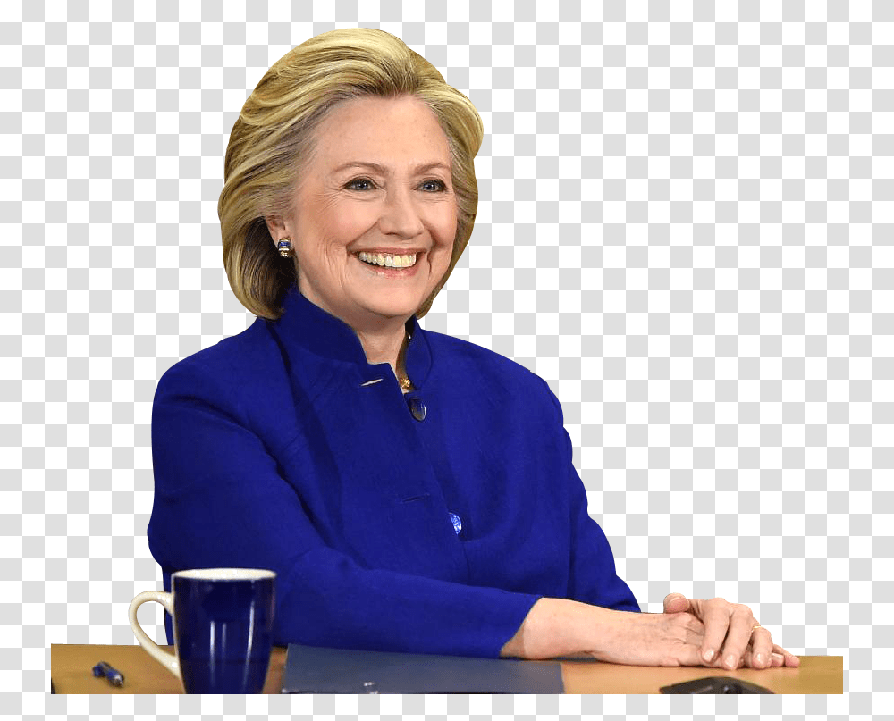 Hillary Clinton Hillary Clinton, Person, Human, Coffee Cup, Sitting Transparent Png
