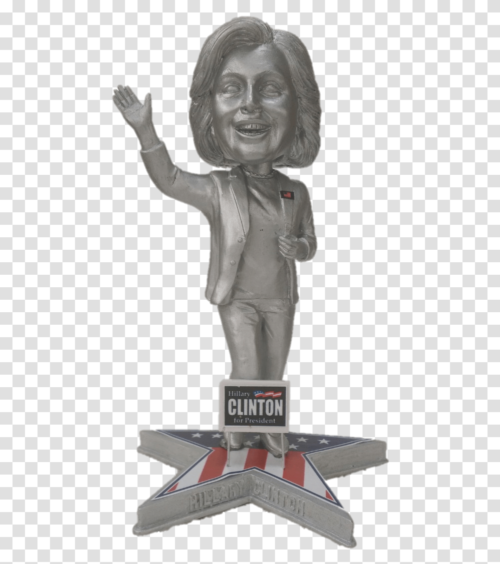 Hillary Clinton Presidential Candidate Political Bobblehead Bronze Sculpture, Person, Human, Astronaut Transparent Png