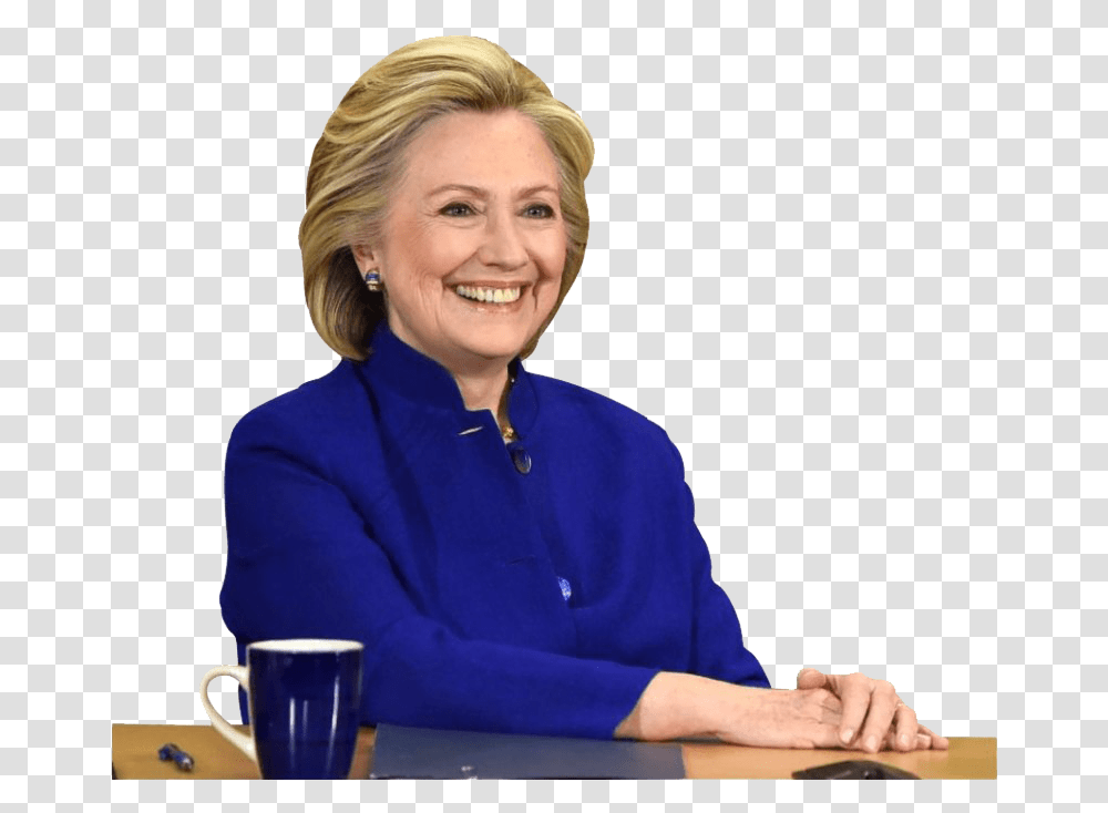 Hillary Clinton White Background, Person, Sitting, Coffee Cup, Female Transparent Png