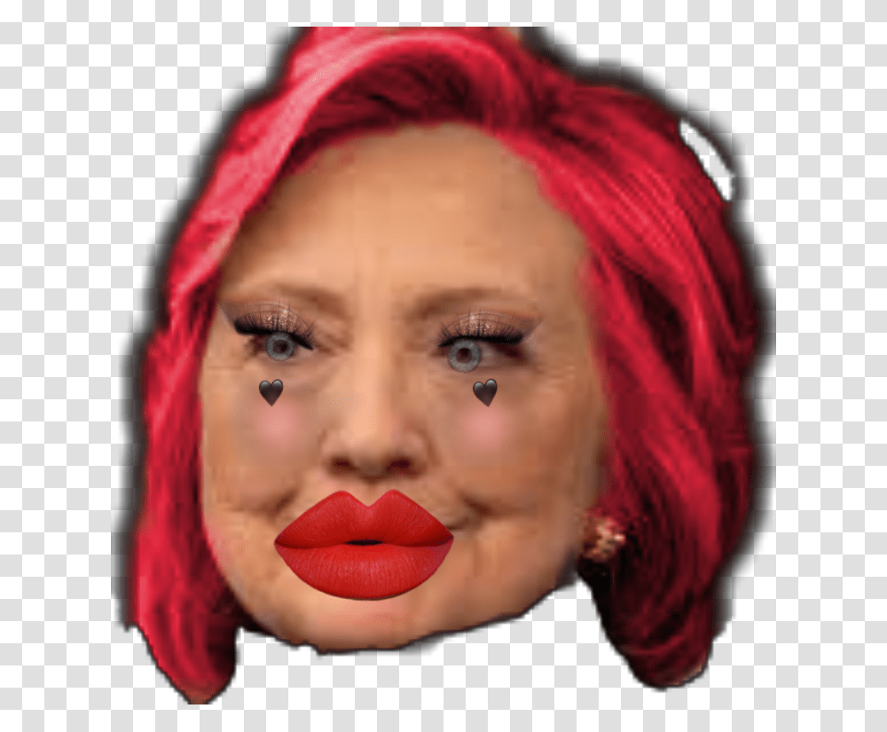 Hillary Cliton As An E Girl, Face, Person, Human, Head Transparent Png