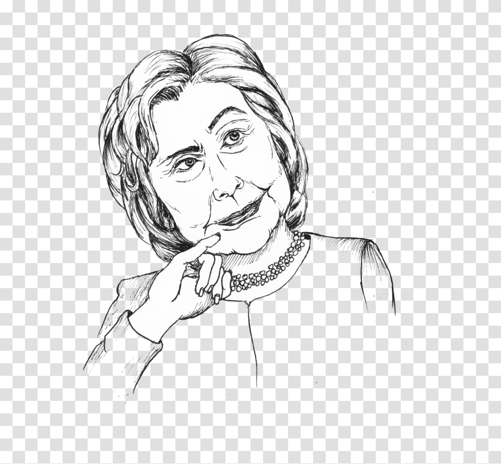 Hillary Face, Person, Human, Drawing Transparent Png
