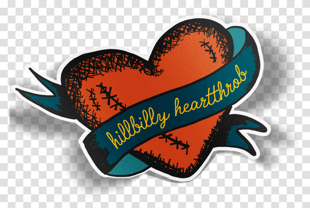 Hillbilly Heartthrob Sticker Illustration, Label, Text, Interior Design, Graphics Transparent Png