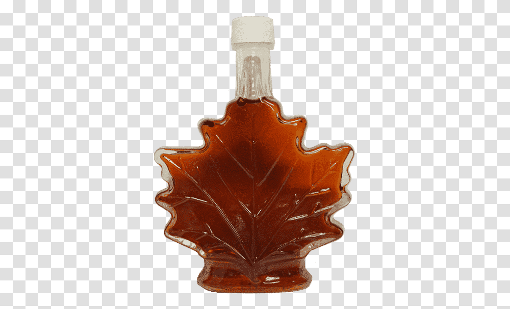 Hillegas Sugar Camp Glass Maple Leaf Syrup Maple Syrup Bottle, Plant, Food, Seasoning, Pottery Transparent Png
