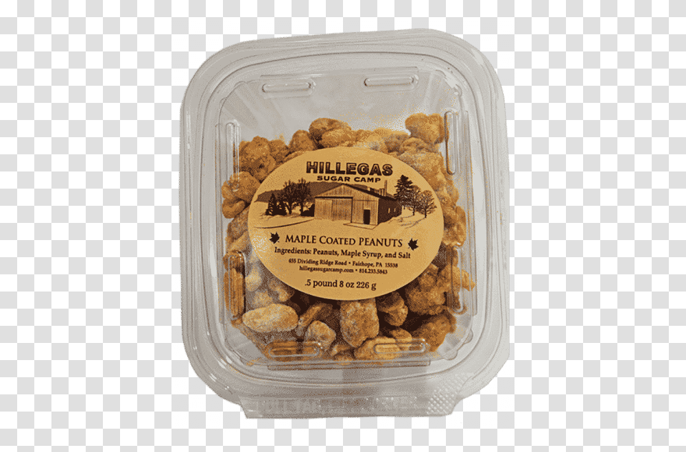 Hillegas Sugar Camp Maple Coated Peanuts Half Pound Walnut, Food, Fried Chicken, Plant, Cracker Transparent Png