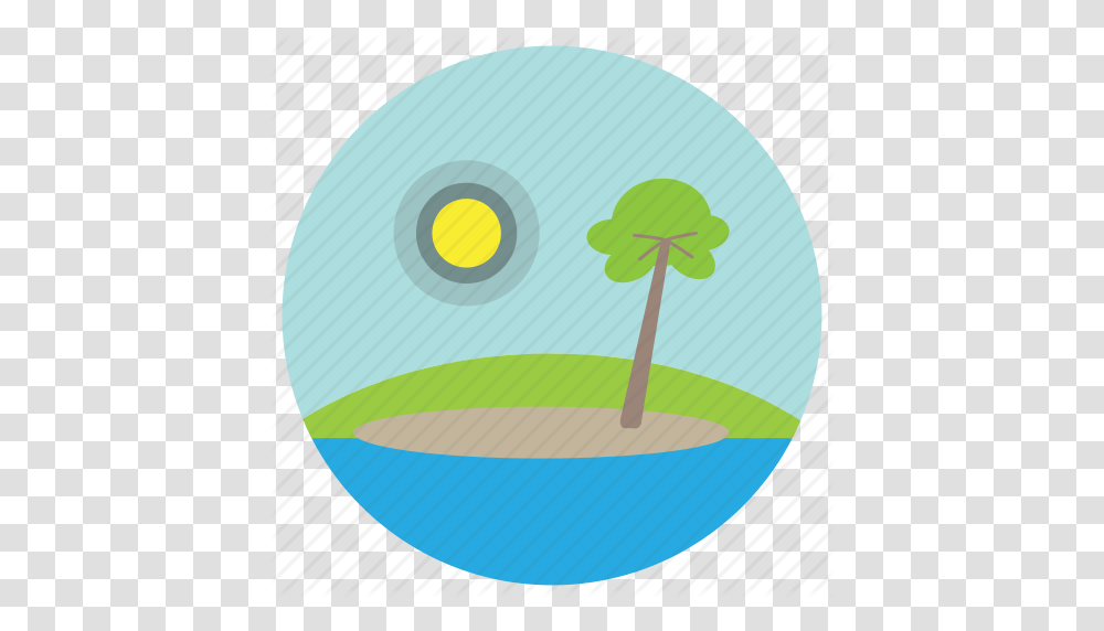 Hills Palm Sea Sunset Trees Icon, Sphere, Tape, Astronomy, Outer Space Transparent Png
