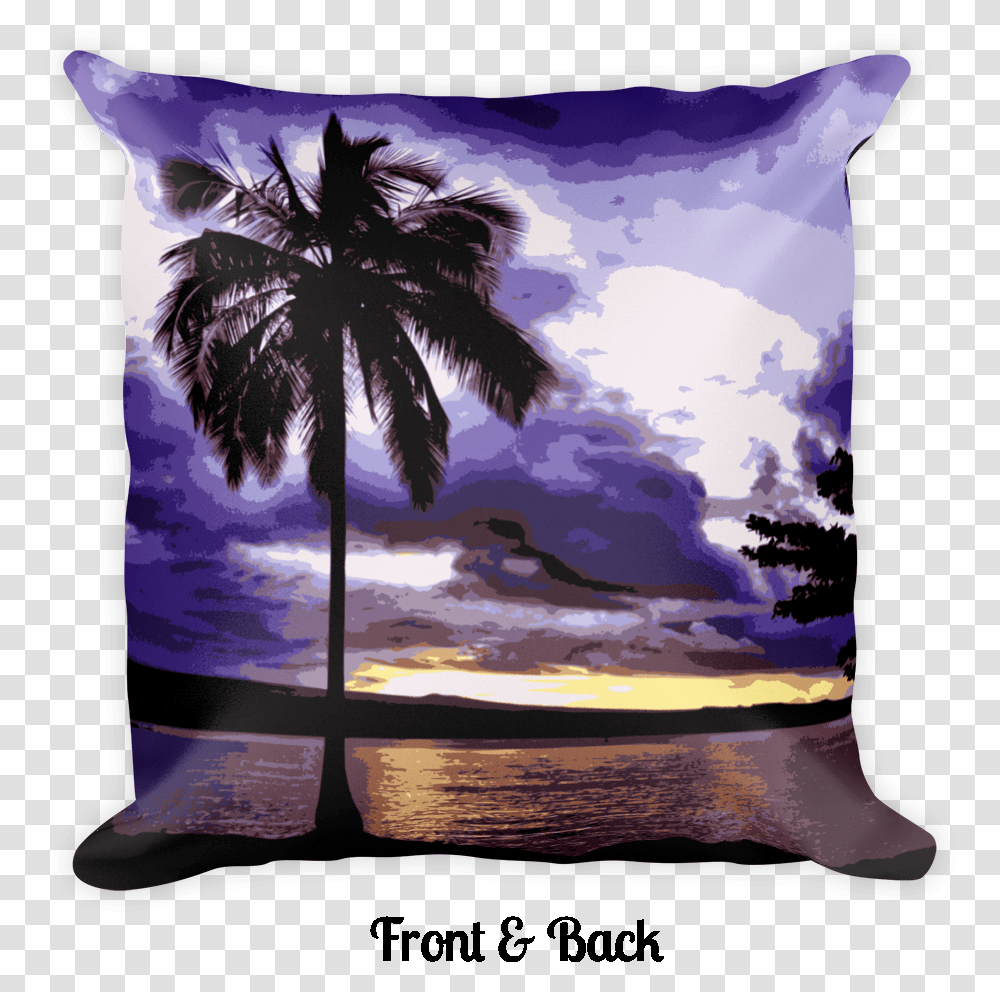 Hilo Bay At Dusk Square Pillow Cushion, Painting, Alcohol, Beverage Transparent Png