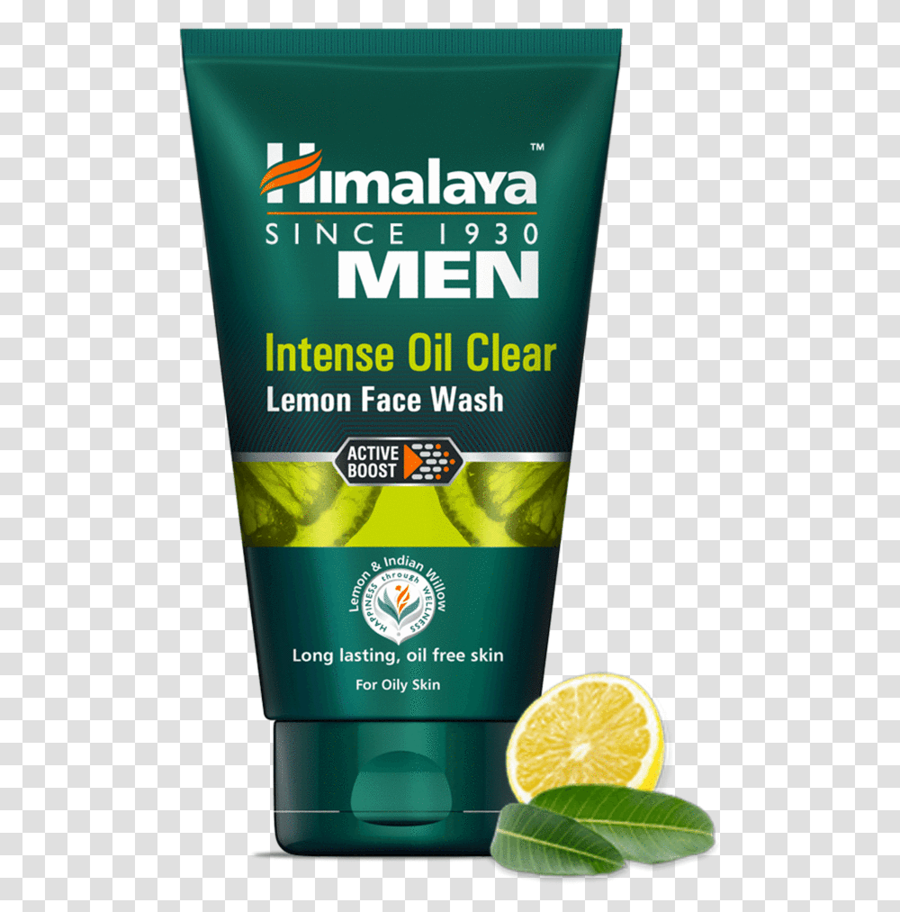 Himalaya Men Intense Oil Clear Lemon Face Wash Himalaya Oil Clear Face Wash, Bottle, Citrus Fruit, Plant, Food Transparent Png