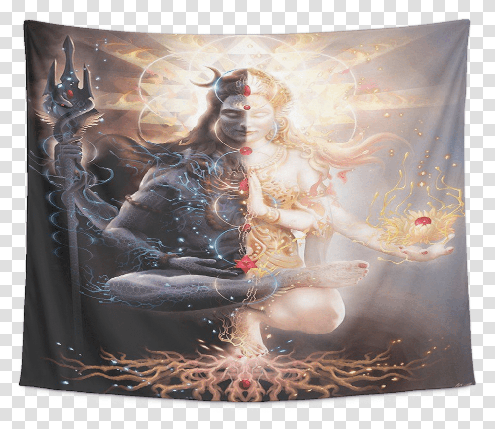Hindu Deity Divine Masculine Feminine God Shiva Balance Tantric Marriage, Water, Painting, Animal Transparent Png