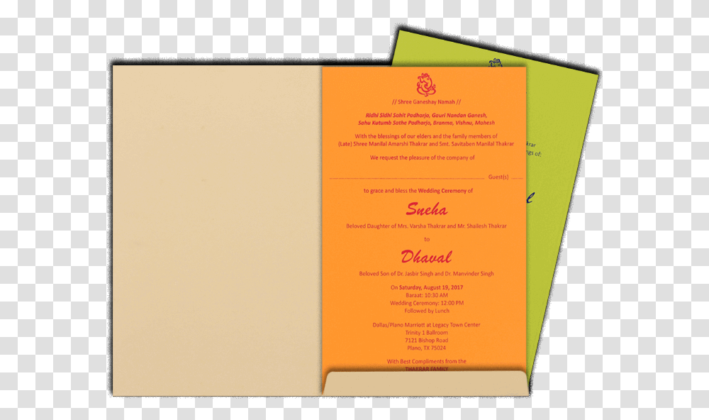Hindu Wedding Cards Brochure, Menu, Paper, Page Transparent Png