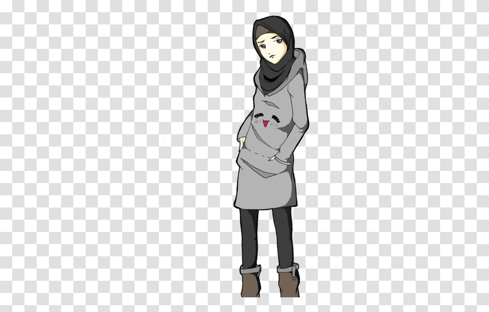 Hip Hijab Drawing From The Collection Hipsterhijab Girl Draw, Sleeve, Person, Long Sleeve Transparent Png