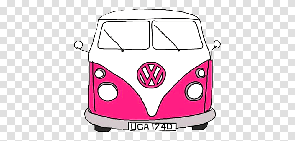 Hippie Car Pink Art Photography Bynisha Van Gorgeous, Vehicle, Transportation, Caravan, Minibus Transparent Png