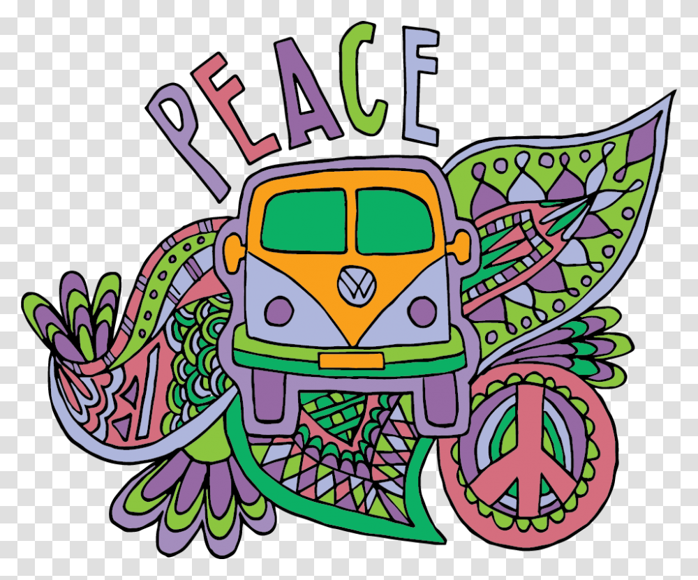 Hippie Clipart Free Hippie, Doodle, Drawing, Transportation Transparent Png