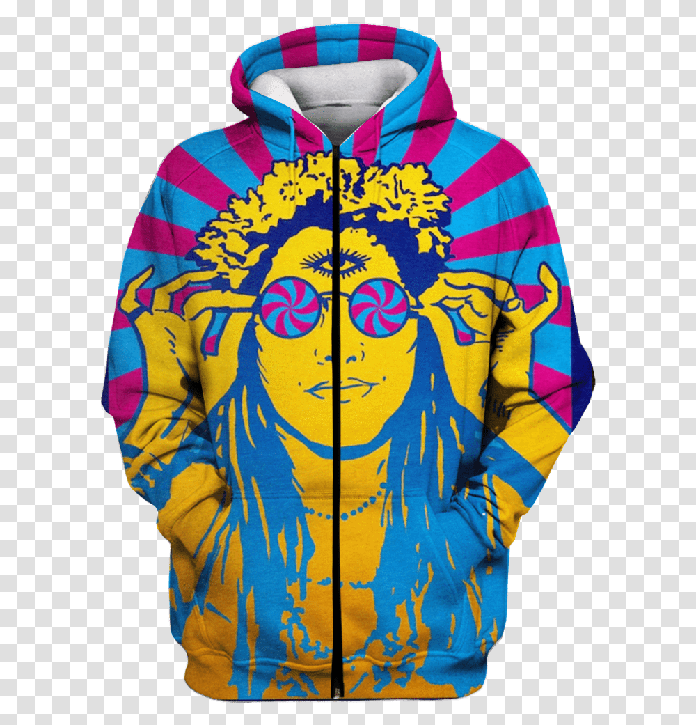 Hippie Girl Wearing Sunglasses Custom T Shirt Psychedelic Design Style Posters, Apparel, Sweatshirt, Sweater Transparent Png