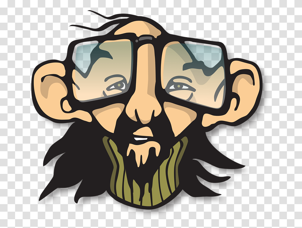Hippie Guy Cartoon, Head, Face, Hand Transparent Png