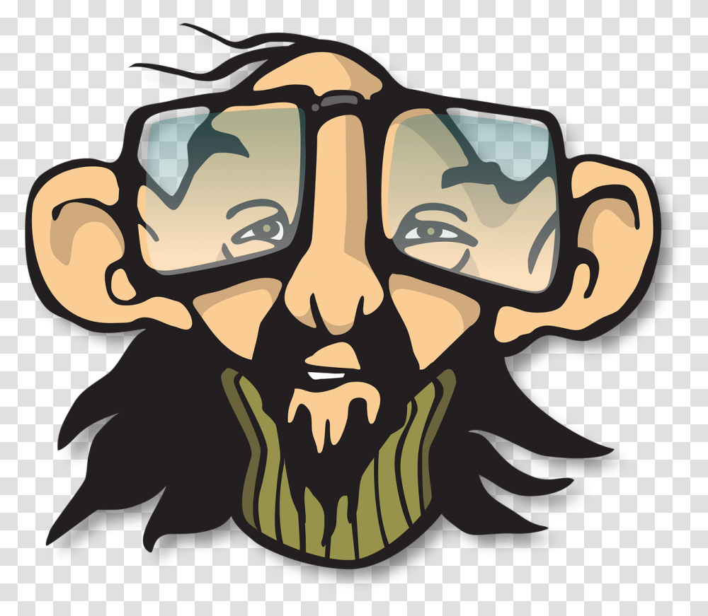 Hippie Guy Cartoon, Head, Face, Jaw Transparent Png