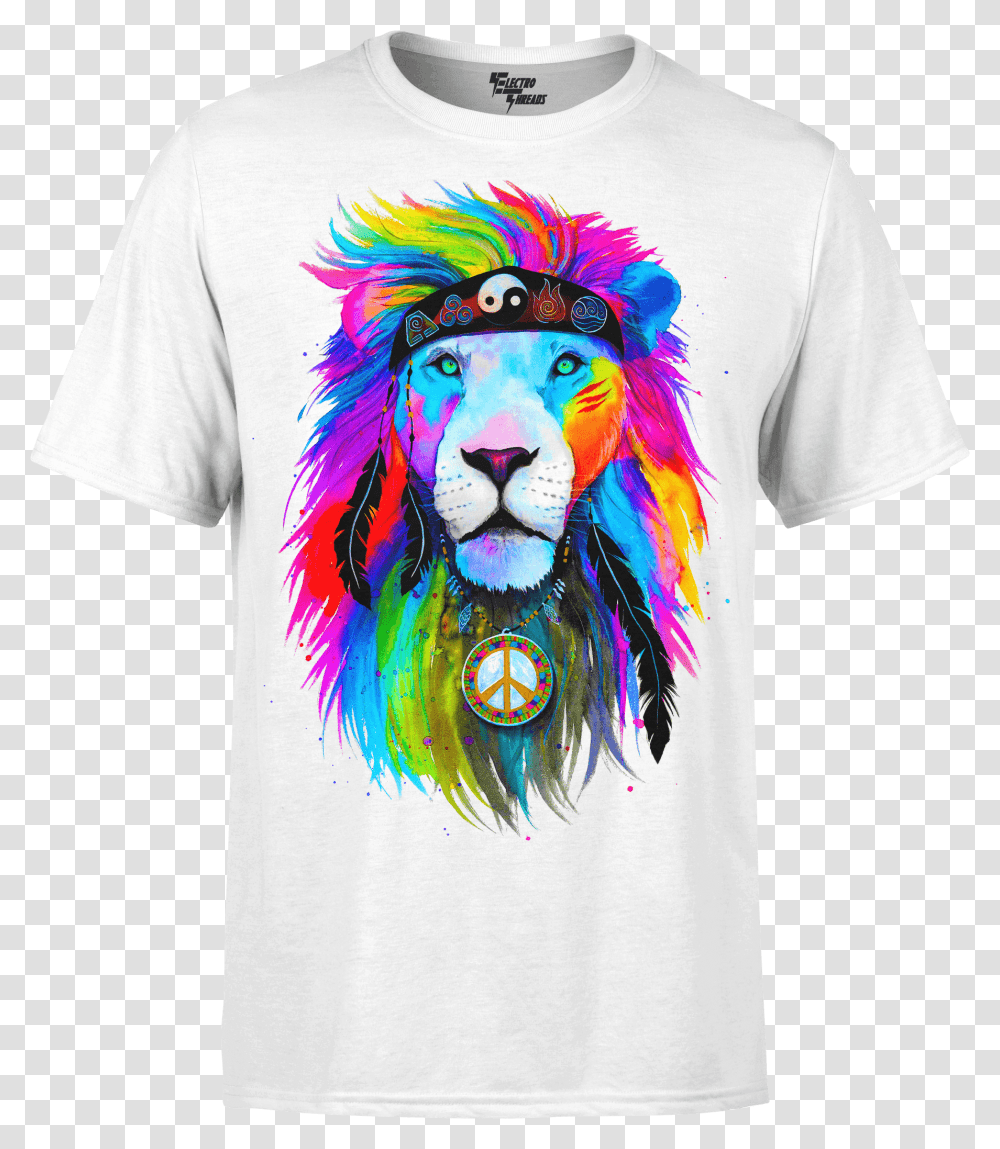Hippie Lion Premium Cotton Crew Premium Supima Cotton Leon Hippie, Apparel, T-Shirt, Dye Transparent Png