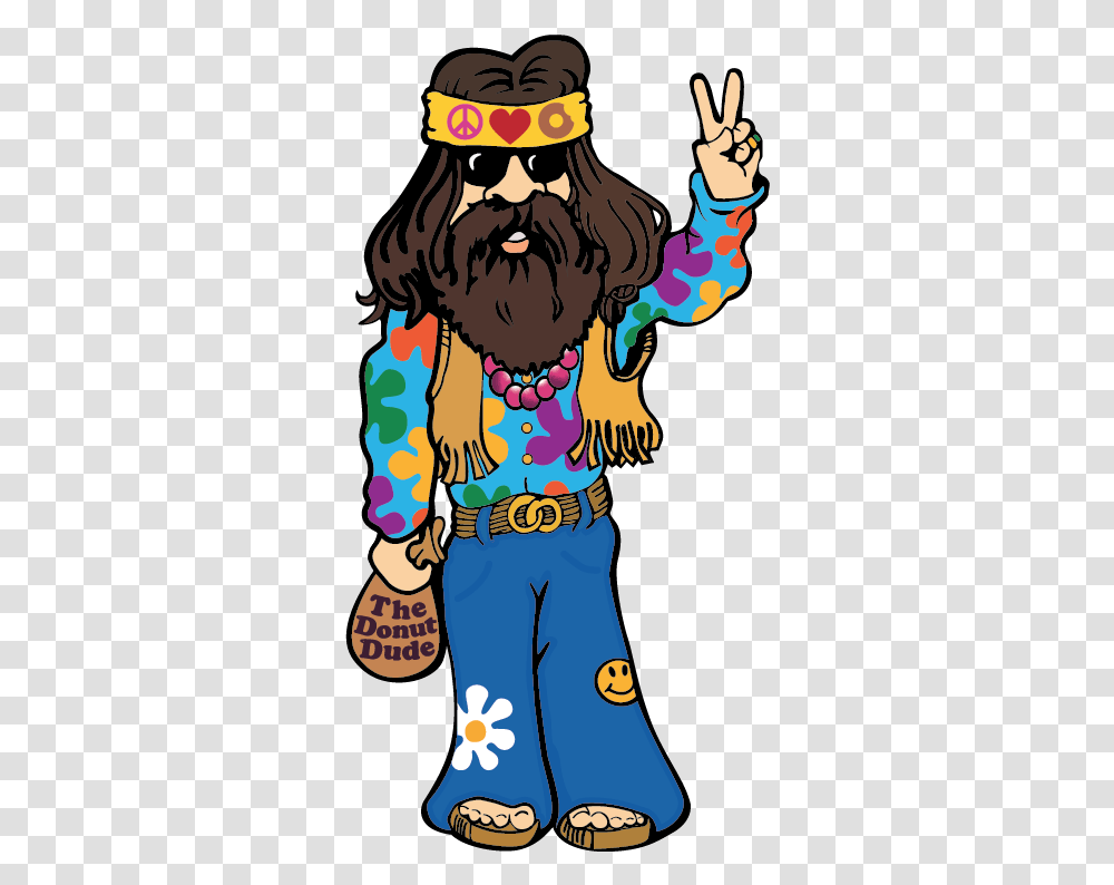 Hippie Peace Clipart Peace Love And Little Donuts Donut Dude, Hair, Person, Human, Make Out Transparent Png