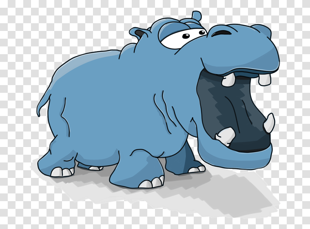 Hippo Cartoon Cute Animal Dangerous Animal Fauna, Wildlife, Mammal, Elephant Transparent Png