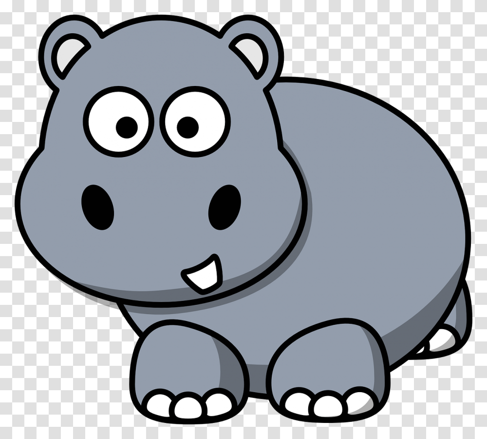 Hippo Cartoon Happy Free Picture Clipart Hippo, Stencil, Mammal, Animal, Toy Transparent Png