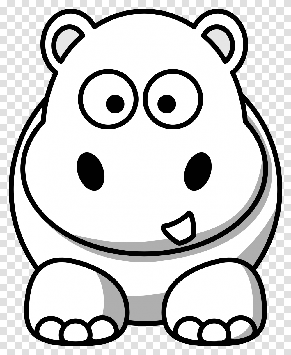 Hippo Clipart Black And White, Stencil, Robot Transparent Png