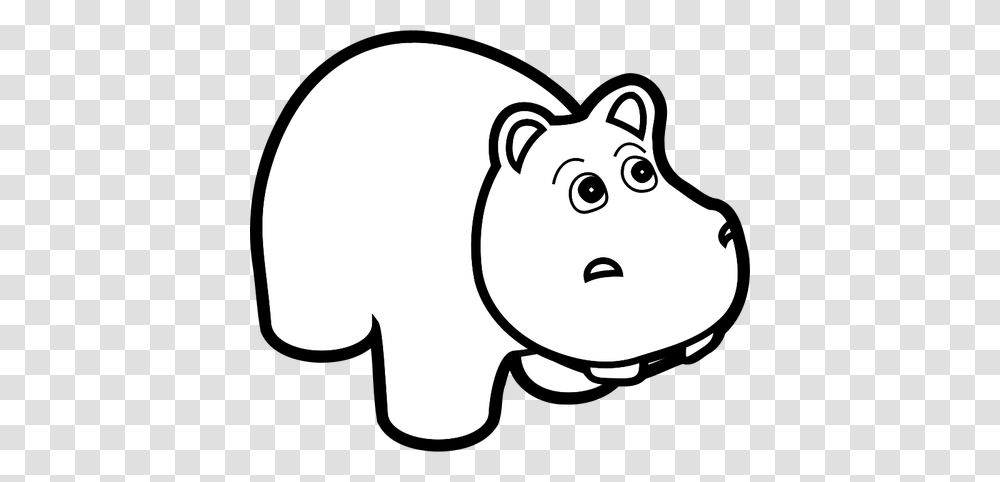 Hippo Line Art Vector Drawing, Mammal, Animal, Stencil, Piggy Bank Transparent Png
