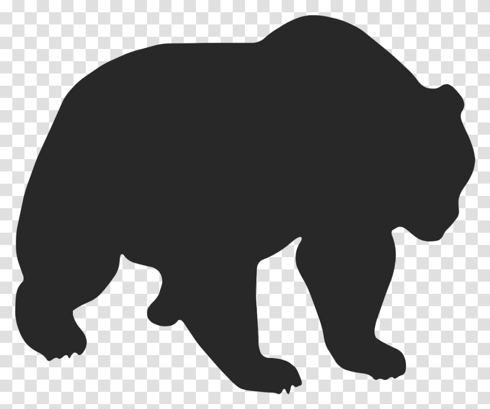 Hippopotamus Clip Art American Black Bear Silhouette Outline Black Bear Silhouette, Animal, Mammal, Wildlife, Pig Transparent Png