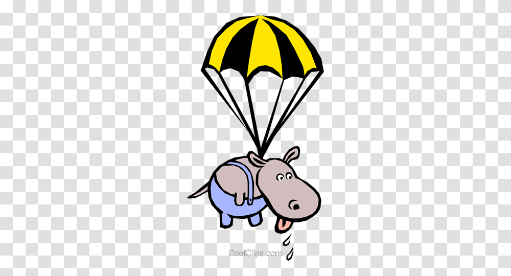 Hippopotamus Royalty Free Vector Clip Art Illustration, Parachute, Animal, Mammal, Giant Panda Transparent Png