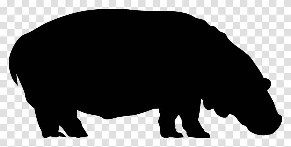 Hippopotamus Silhouette Baby Hippo Computer Icons Line Art Free, Gray, World Of Warcraft Transparent Png