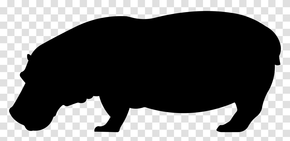 Hippopotamus Silhouette Clip, Gray Transparent Png