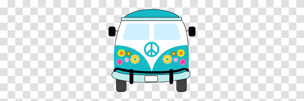 Hippy Party Clip Art Peace Love Hippie Chicks, Vehicle, Transportation, Van, Label Transparent Png