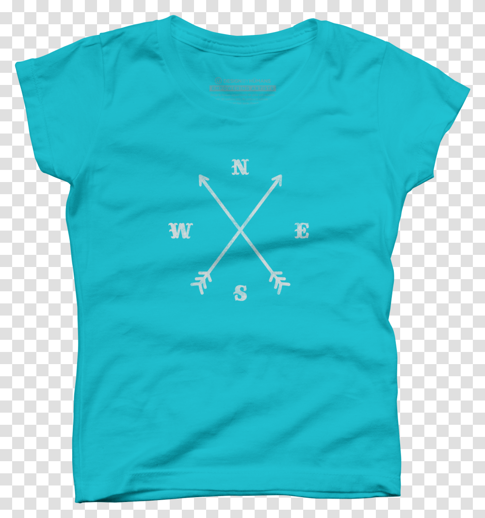 Hipster Crossed Arrows Compass Nsew Girls T Shirt Active Shirt, Apparel, T-Shirt Transparent Png