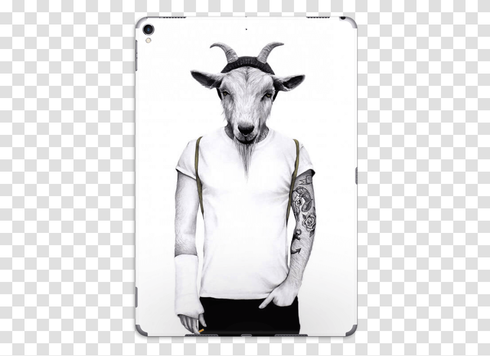 Hipster Goat Skin Ipad Pro Hipster Goat, Sleeve, Person, Mammal Transparent Png